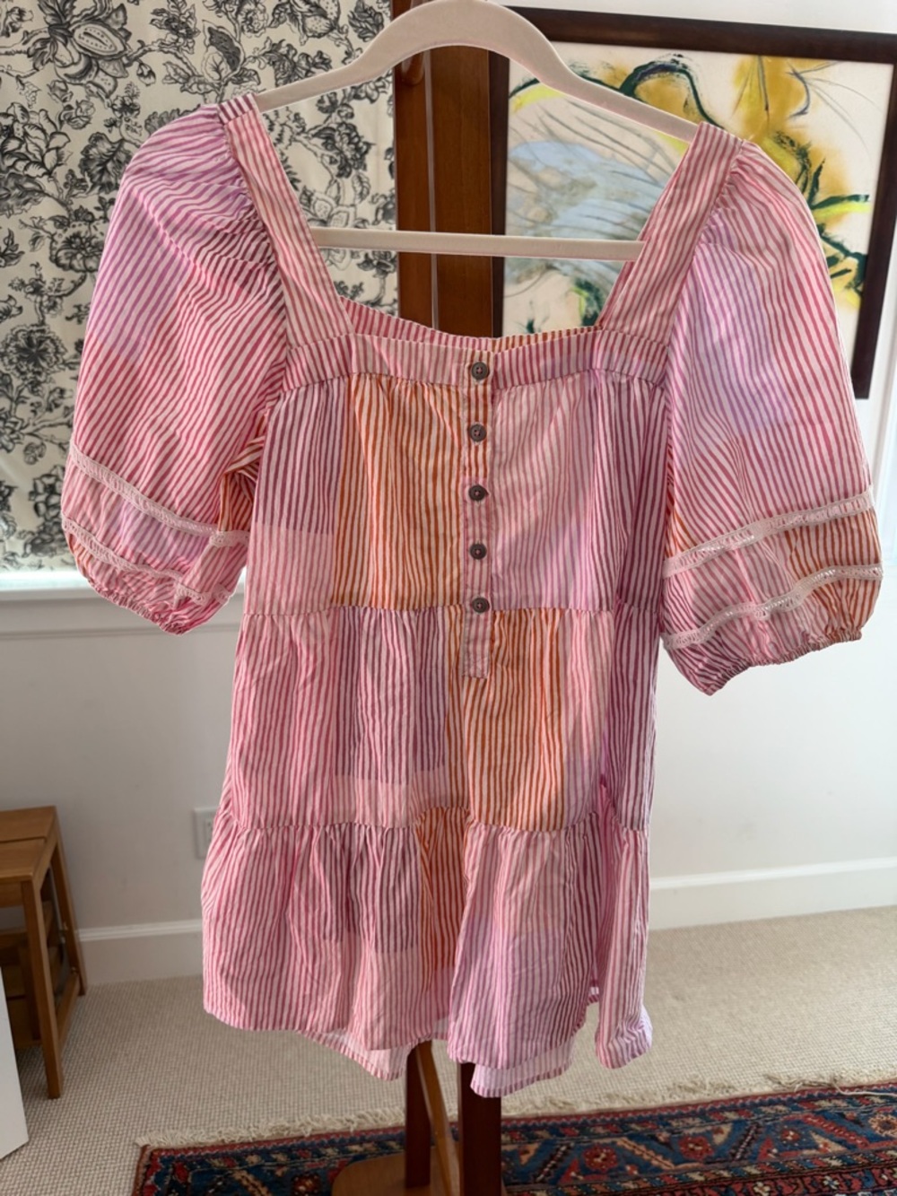 Maeve Pink Puff Sleeve Tunic